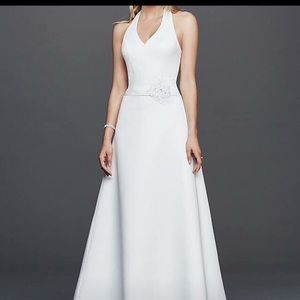 David’s Bridal v neck halter